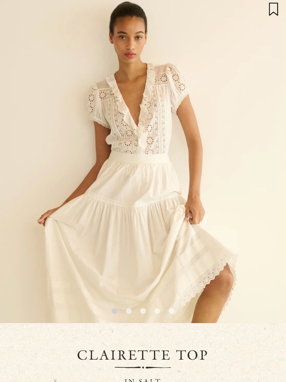 Doen Clairette Eyelet Blouse in salt